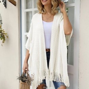 White ruffle cardigan
